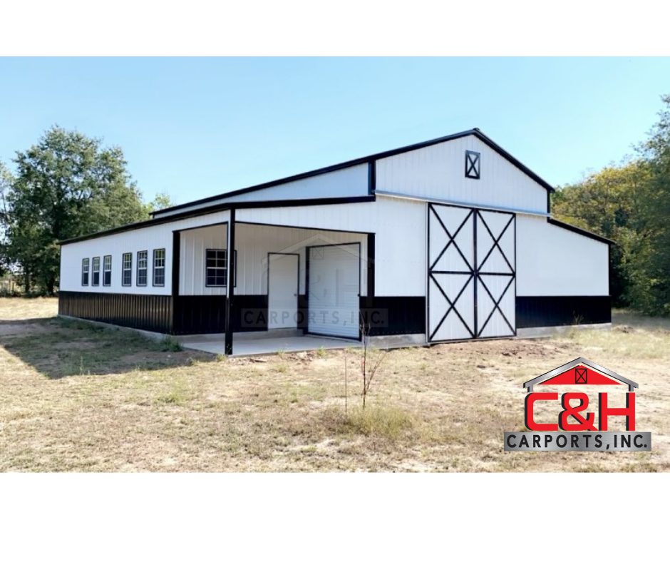Steel barn for livestock and equipment
