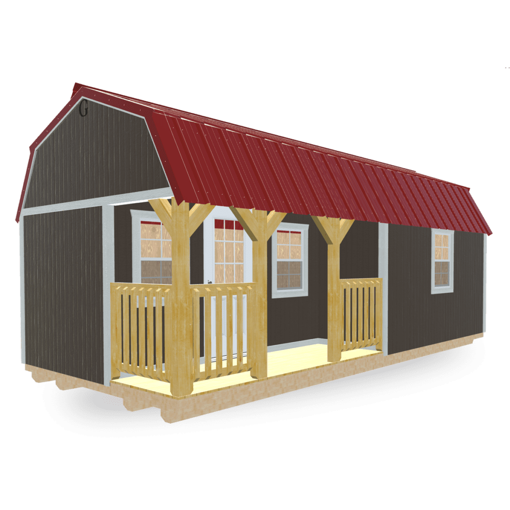 Corner Porch Lofted Barn Cabin